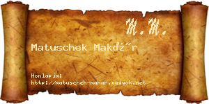 Matuschek Makár névjegykártya